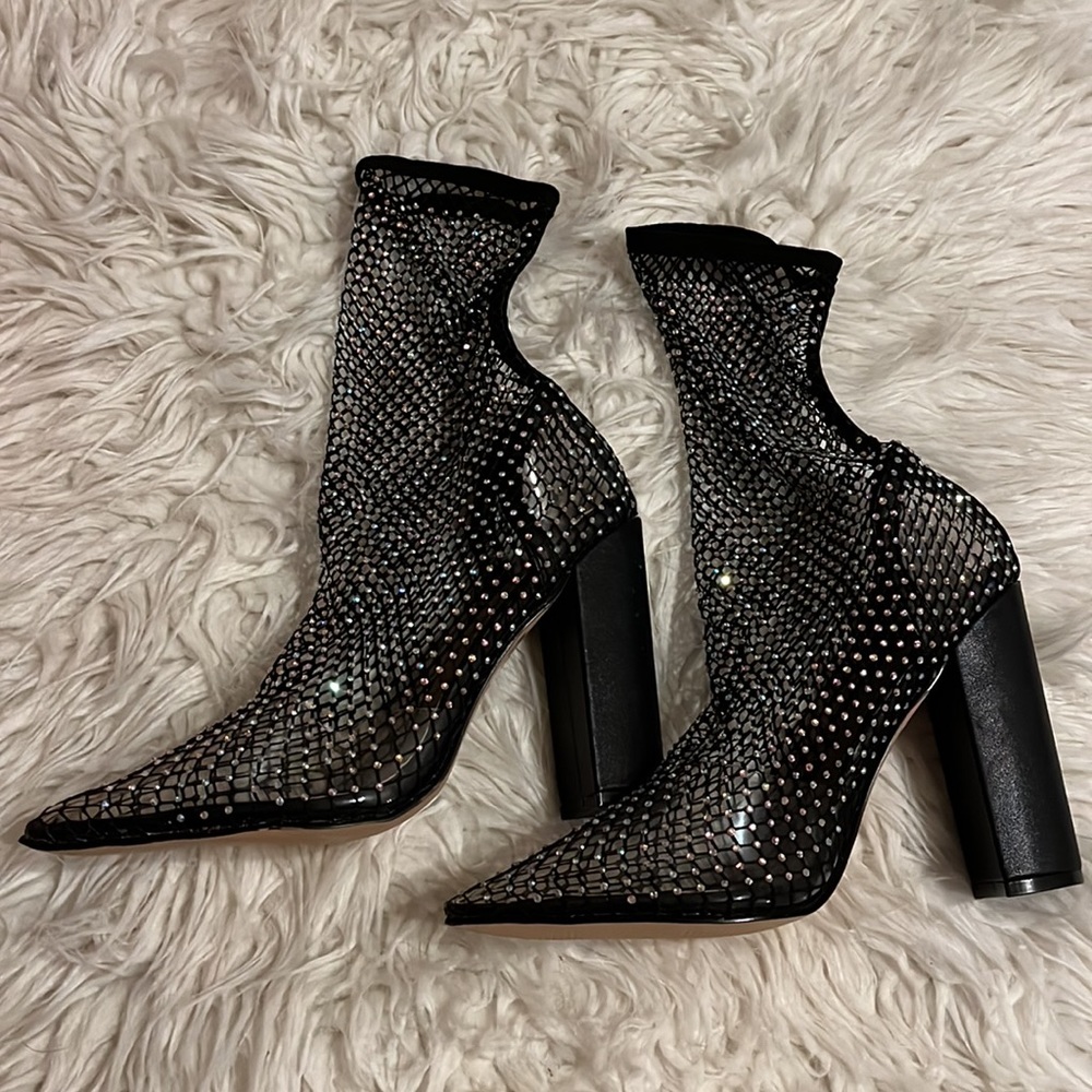 Black fishnet boots never been used in great condition!